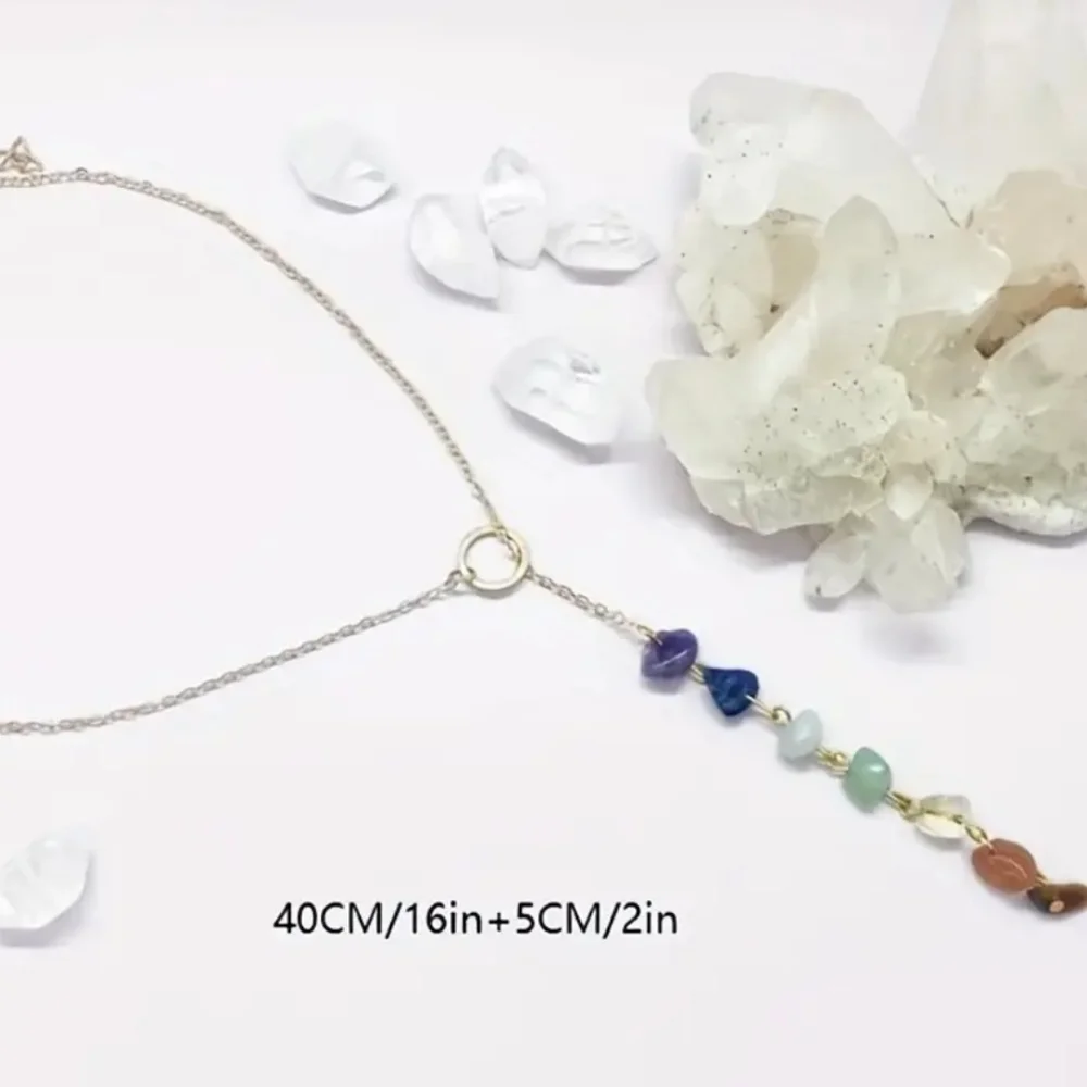 3/ $25 ✨Best Seller✨🧘Chakra Gemstone Chain Necklace Silver or Gold - Picture 3 of 9